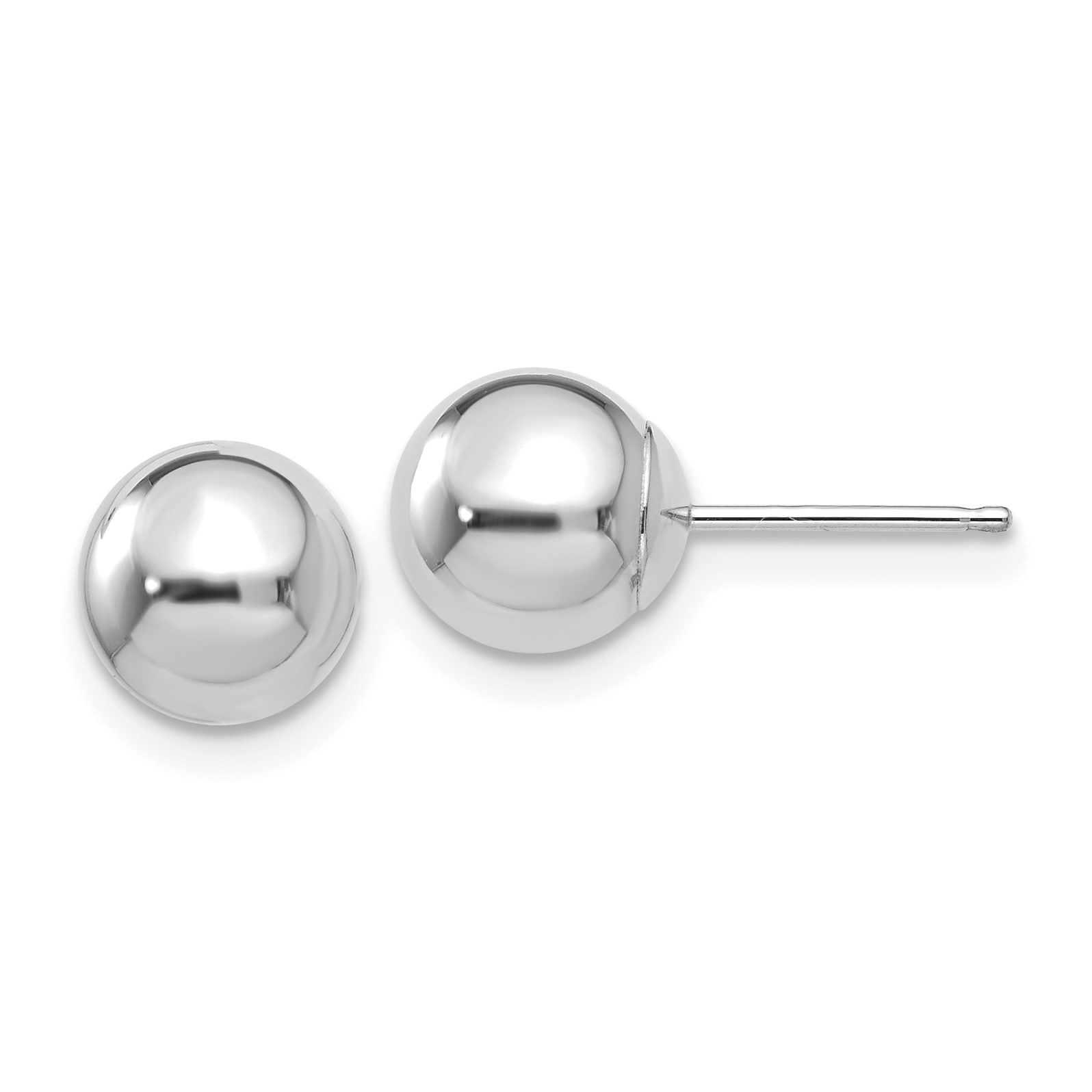 14k White Gold Polished 7mm Ball Post Earrings XWE324 | eBay