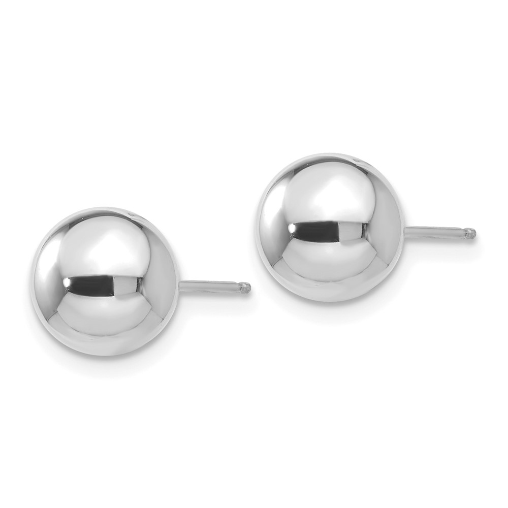 14k White Gold Polished 8mm Ball Post Earrings (XWE325)