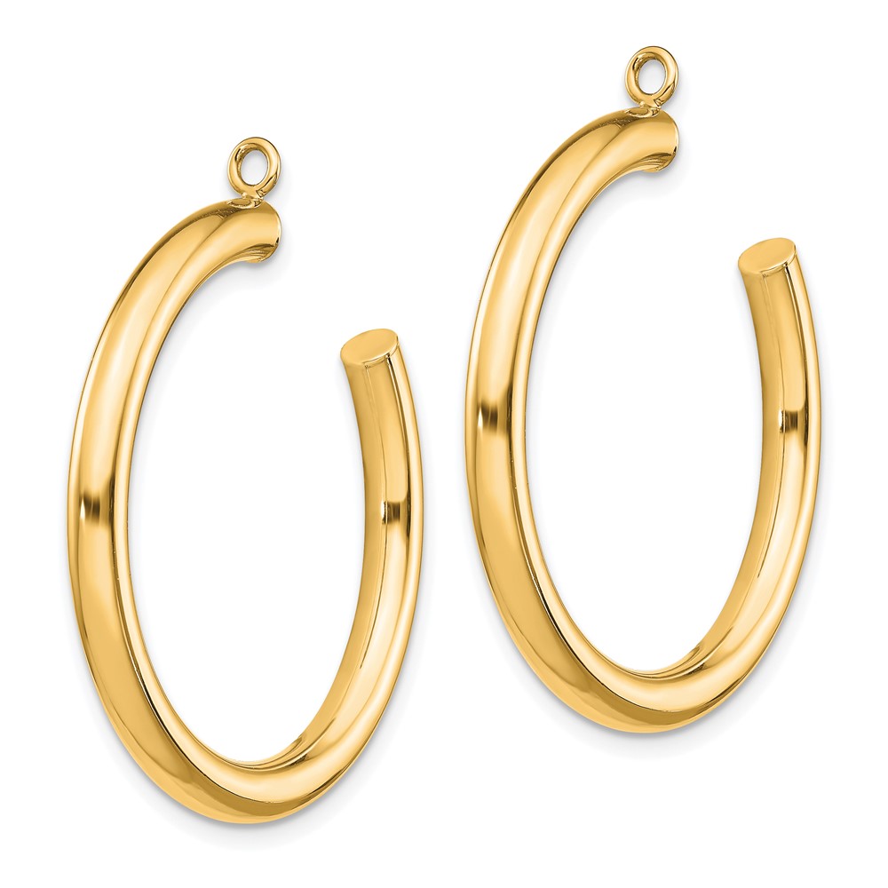 14k Polished Tube Hoop Earring Jackets (XWJ7Y)
