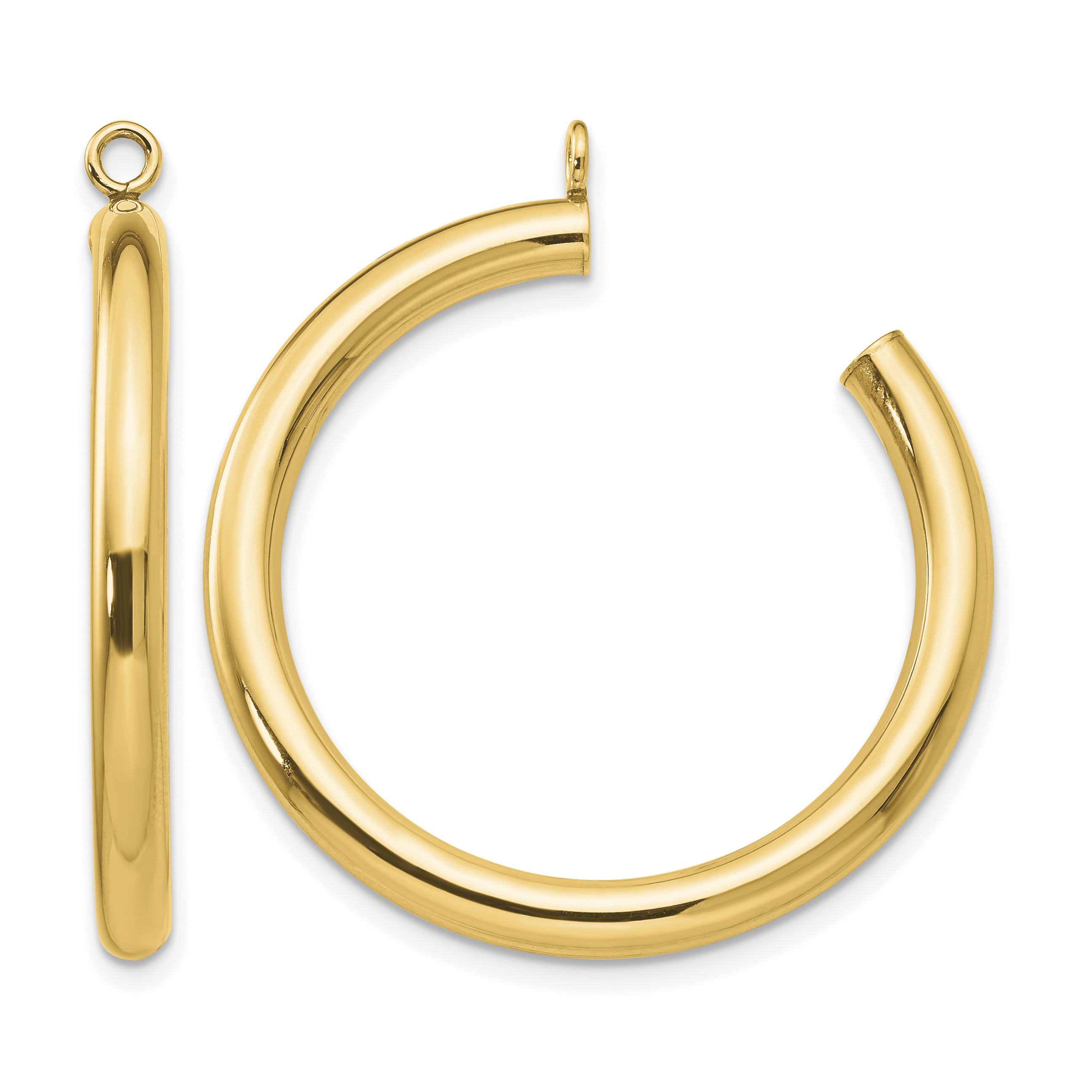 14k Polished Tube Hoop Earring Jackets (XWJ7Y)