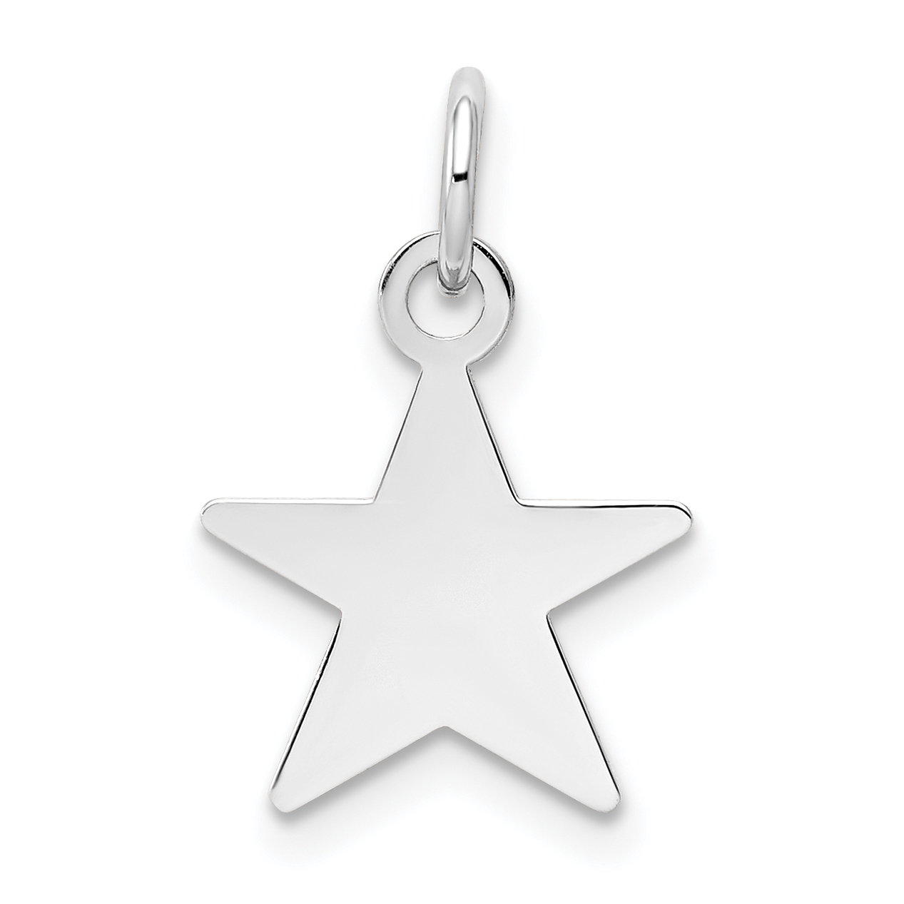 14k White Gold Plain .018 Gauge Engravable Star Charm (XWM110/18)