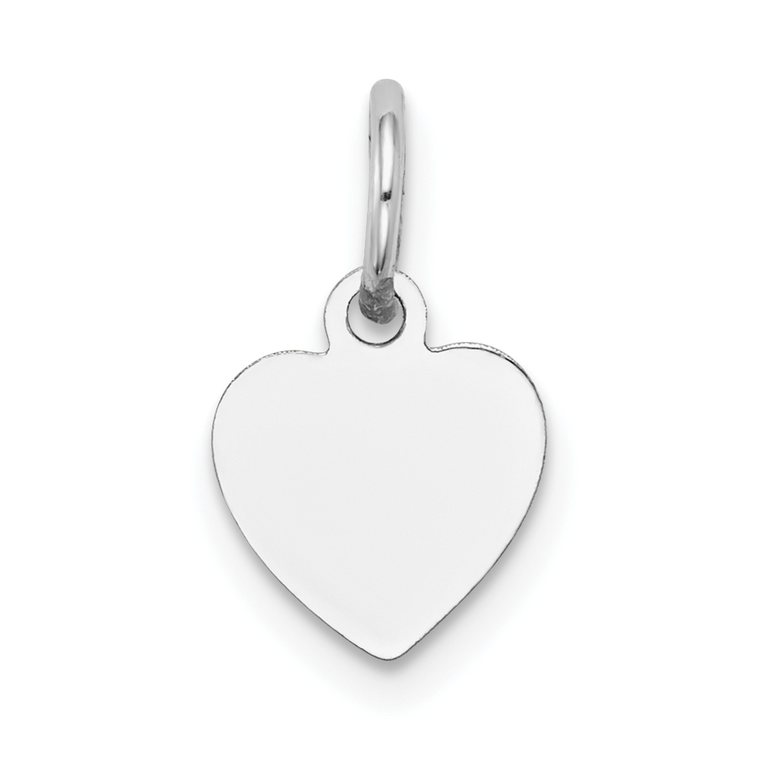 14k White Gold Plain .009 Gauge Engravable Heart Charm (XWM115/09)