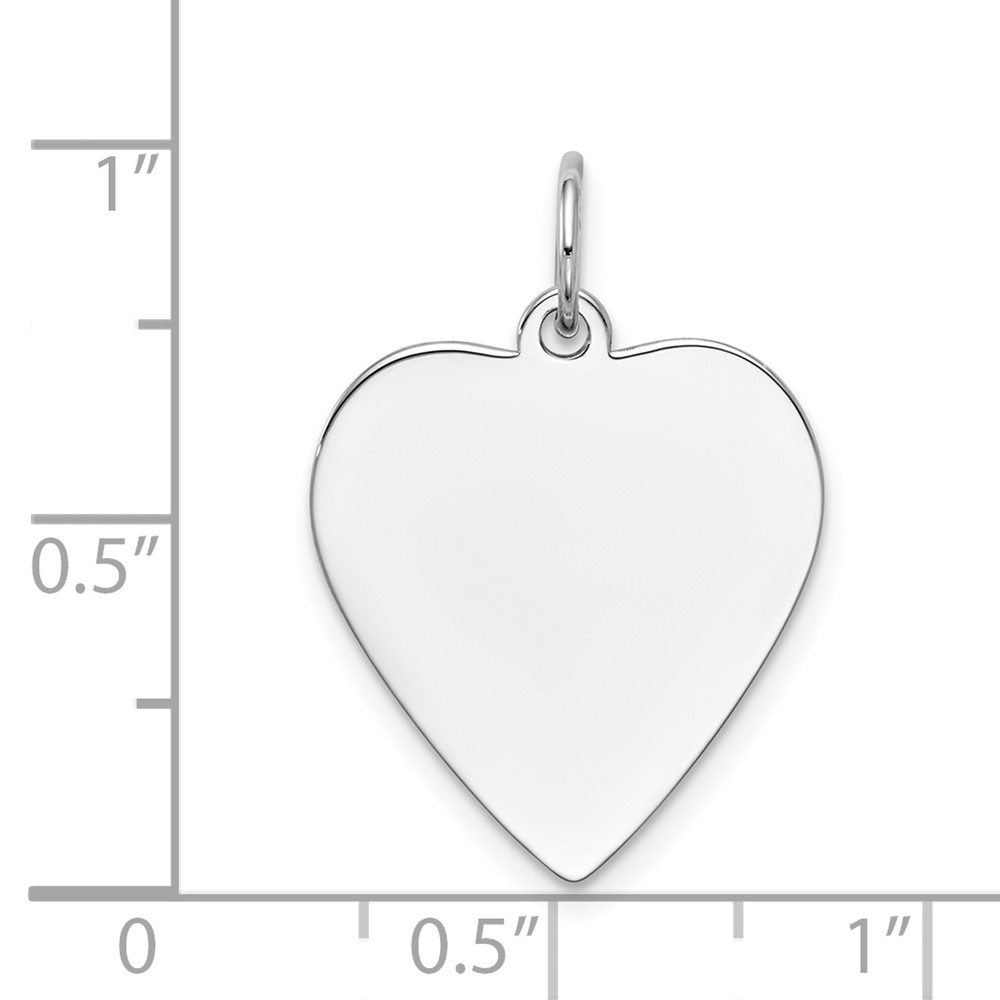 14k White Gold Plain .011 Gauge Engravable Heart Charm (XWM118/11)