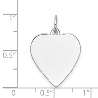 14K White Gold Plain.027 Gauge Engravable Heart 21x 18mm Disc Charm view 2