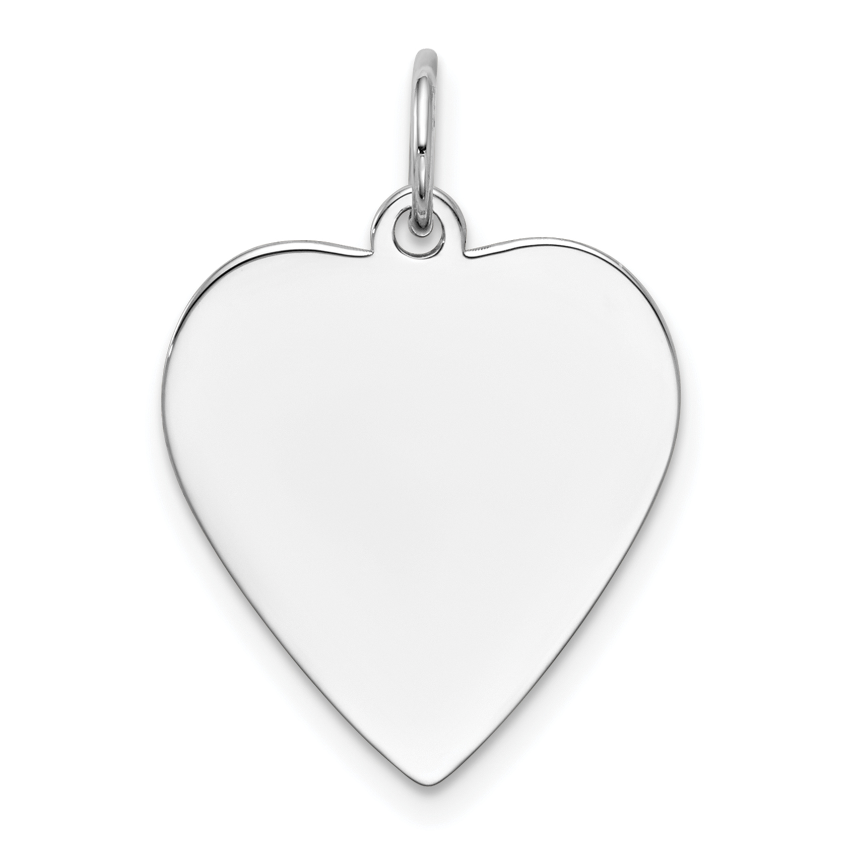 14k White Gold Plain .011 Gauge Engravable Heart Charm (XWM118/11)