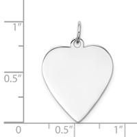 14K White Gold Plain.027 Gauge Engravable Heart 23x 19mm Disc Charm view 3