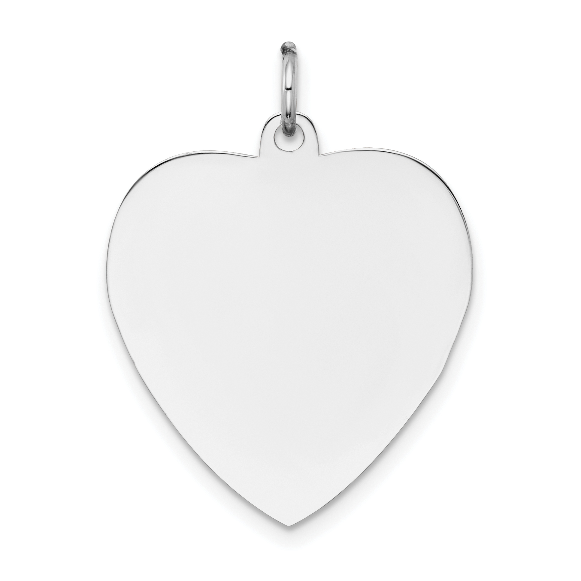 14k White Gold Plain .035 Gauge Engravable Heart Charm (XWM120/35)