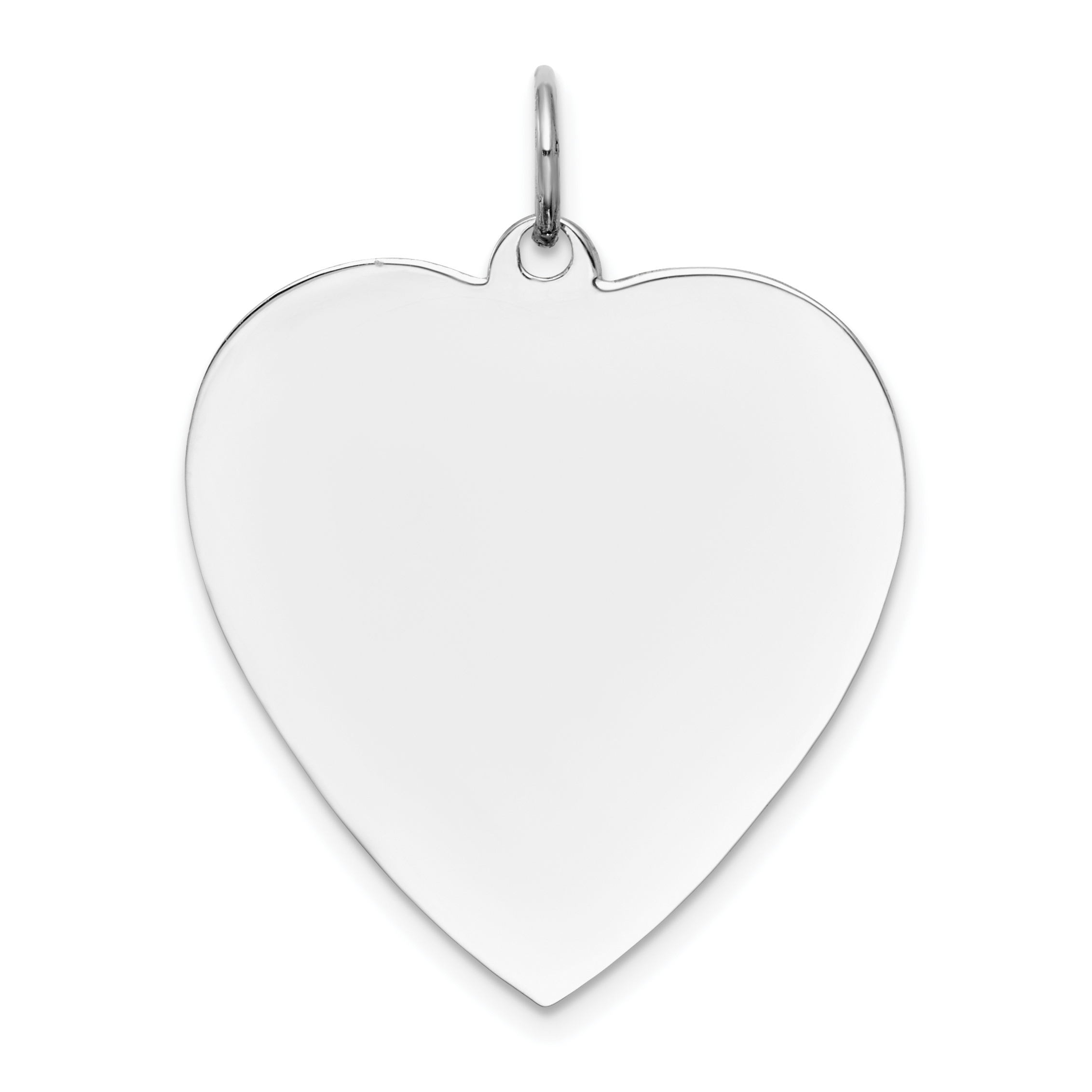 14k White Gold Plain .027 Gauge Engravable Heart Charm (XWM121/27)