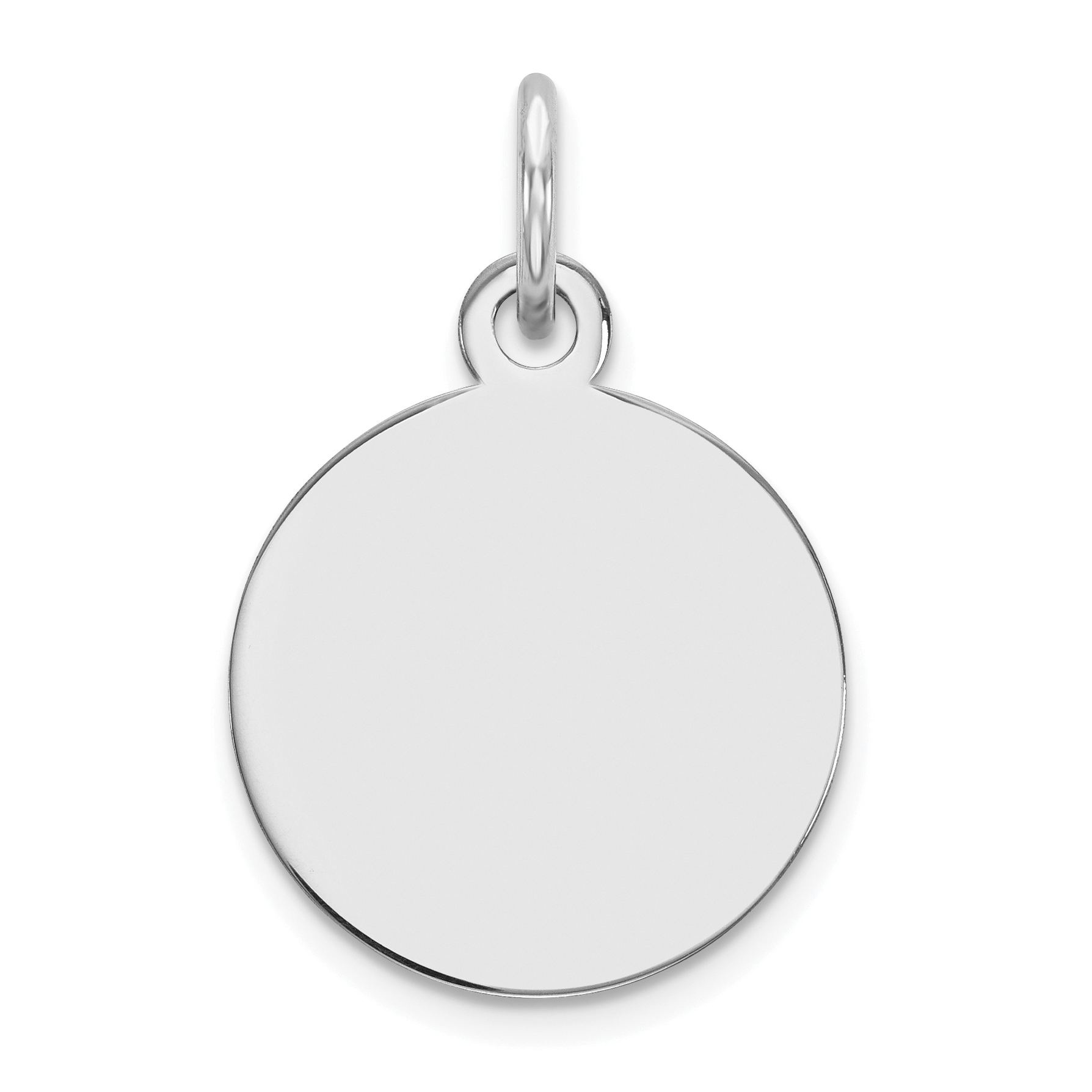 14k White Gold Plain .027 Gauge Round Engravable Disc Charm (XWM135/27)