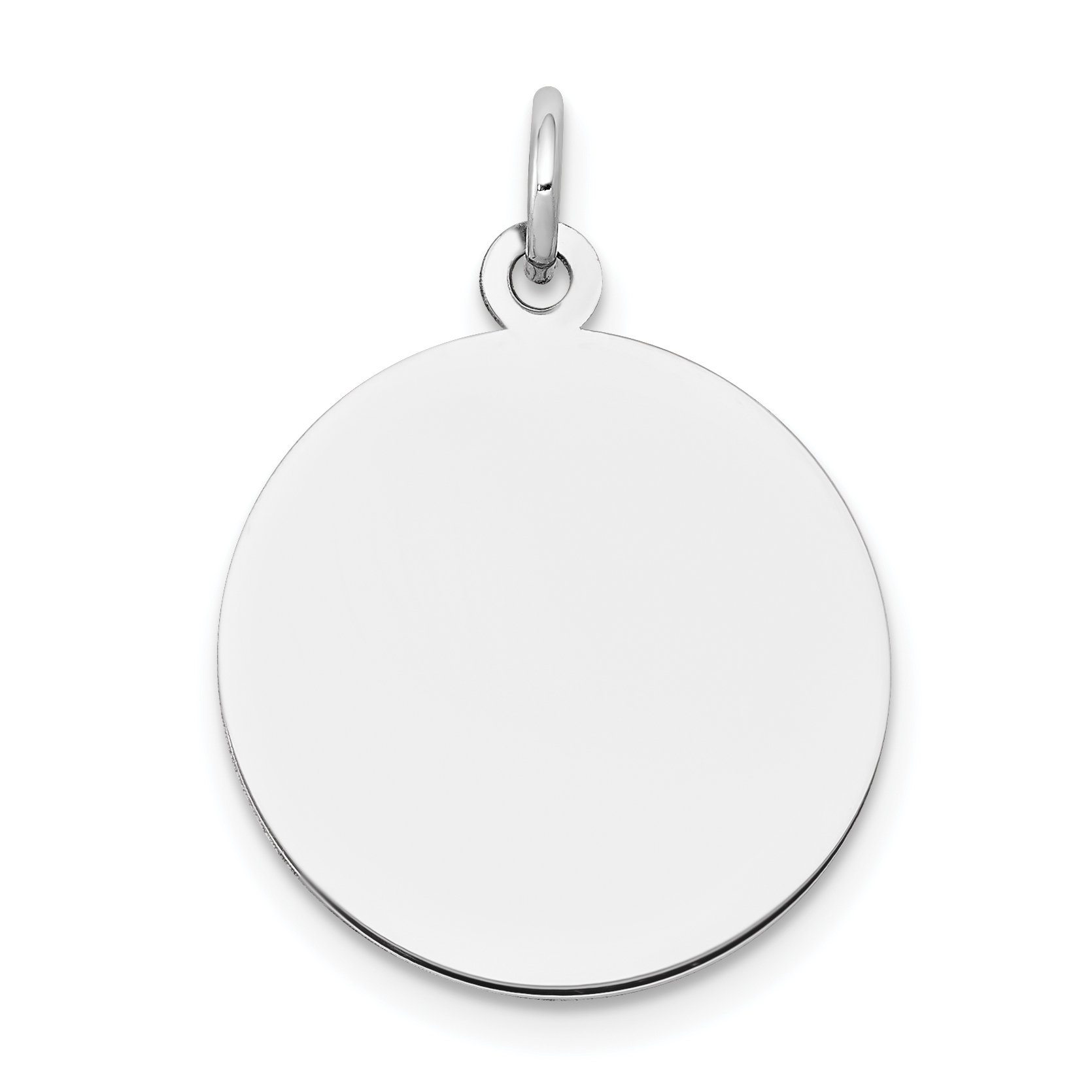 14k White Gold Plain .027 Gauge Round Engravable Disc Charm (XWM136/27)