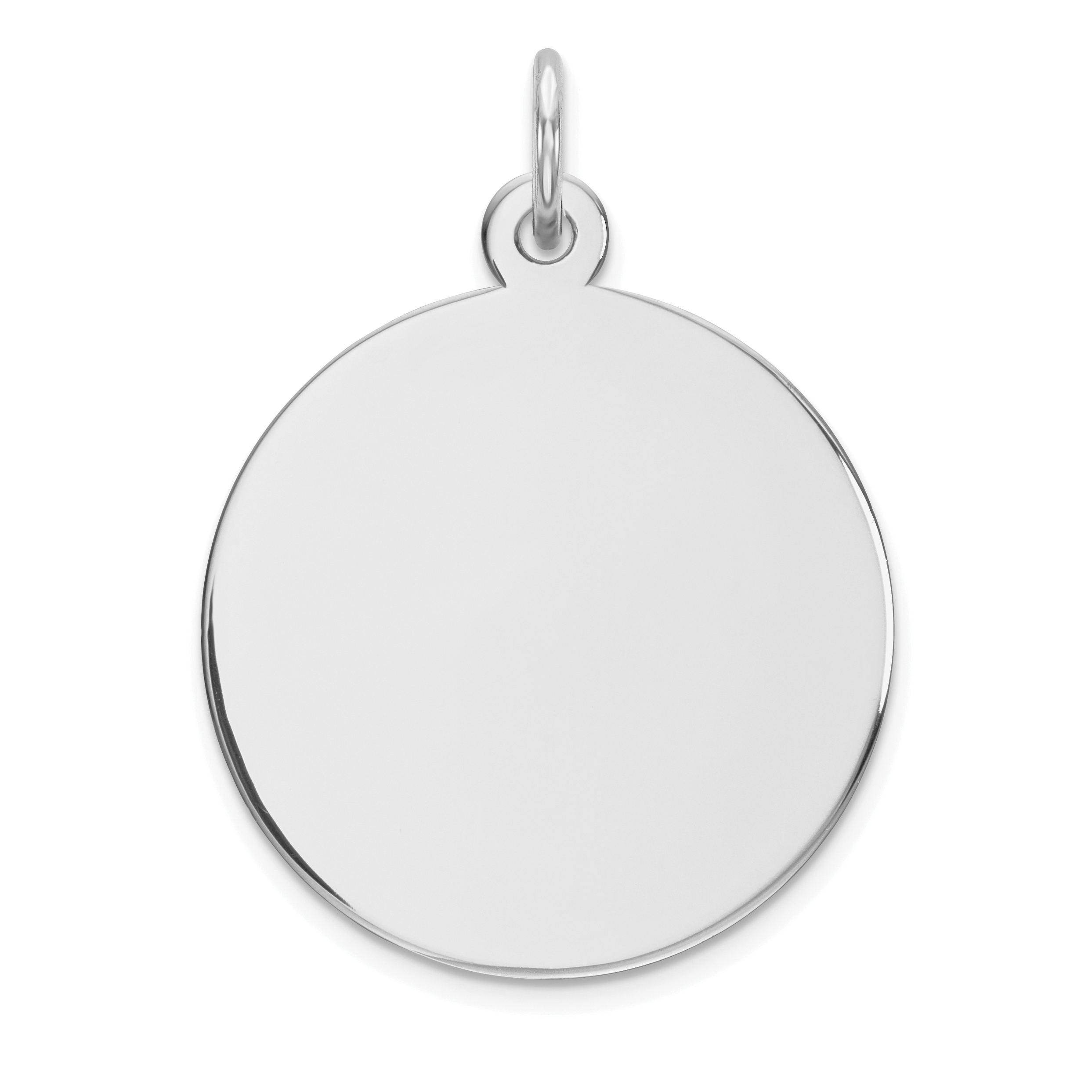 14k White Gold Plain .018 Gauge Round Engravable Disc Charm (XWM137/18)