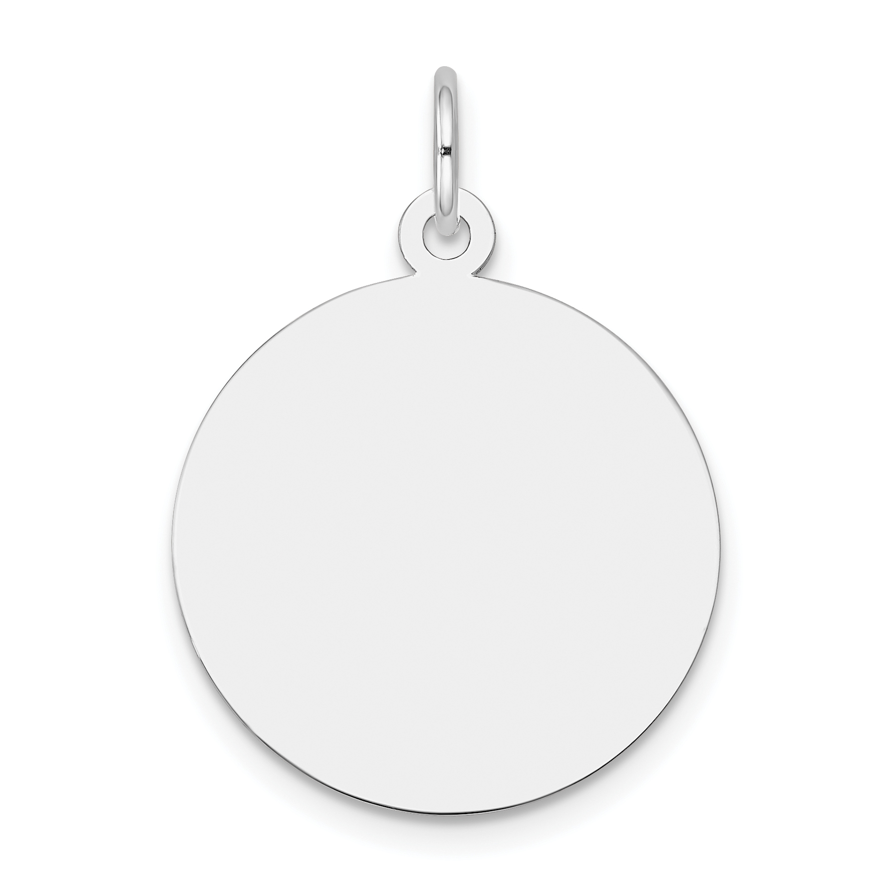 14k White Gold Plain .011 Gauge Round Engravable Disc Charm (XWM137/11)