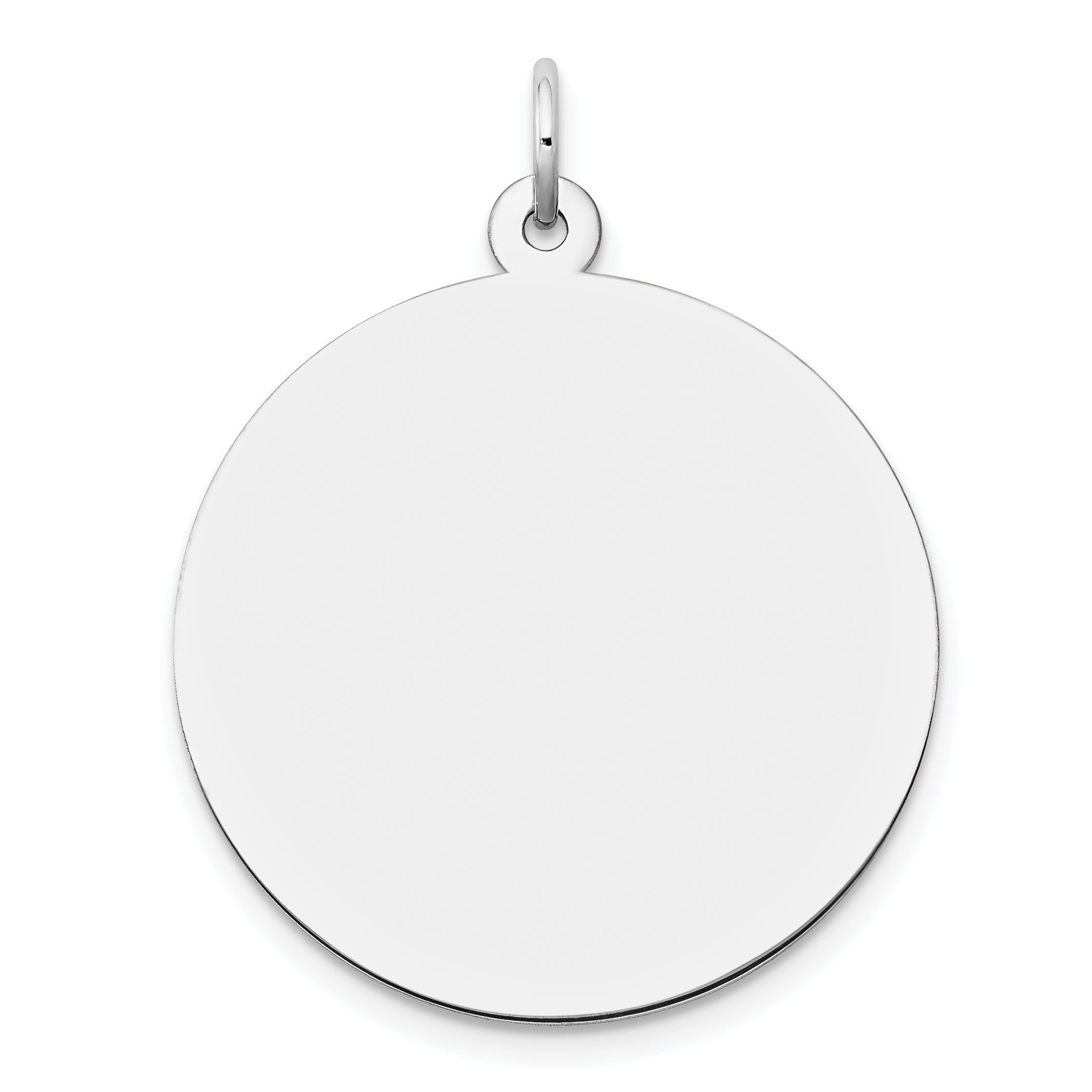 14k White Gold Plain .018 Gauge Round Engravable Disc Charm (XWM139/18)