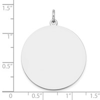 14K White Gold Plain .035 Gauge Round Engravable 25mm Disc Charm view 3