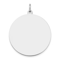 14K White Gold Plain .035 Gauge Round Engravable 25mm Disc Charm view 1