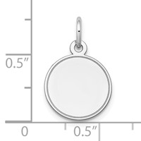 14K White Gold Plain Charm with Grooved Edge.011 Gauge Round Engravable 13mm Disc view 3
