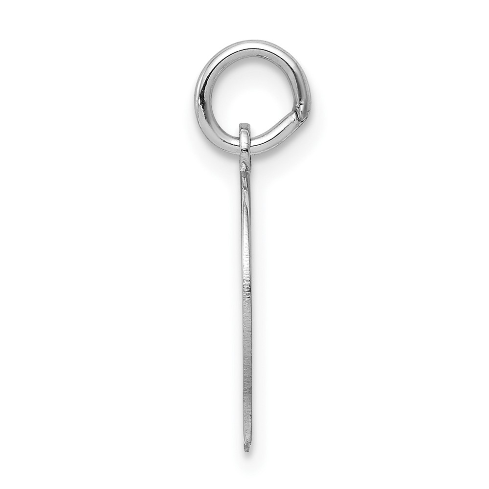 14k White Plain Small.009 Depth Facing Left Engravable Boy Charm (XWM49/09)
