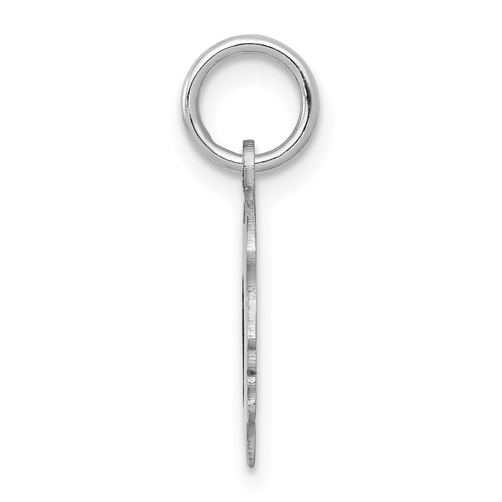 14k White Plain Small.009 Depth Facing Left Engravable Girl Charm (XWM50/09)