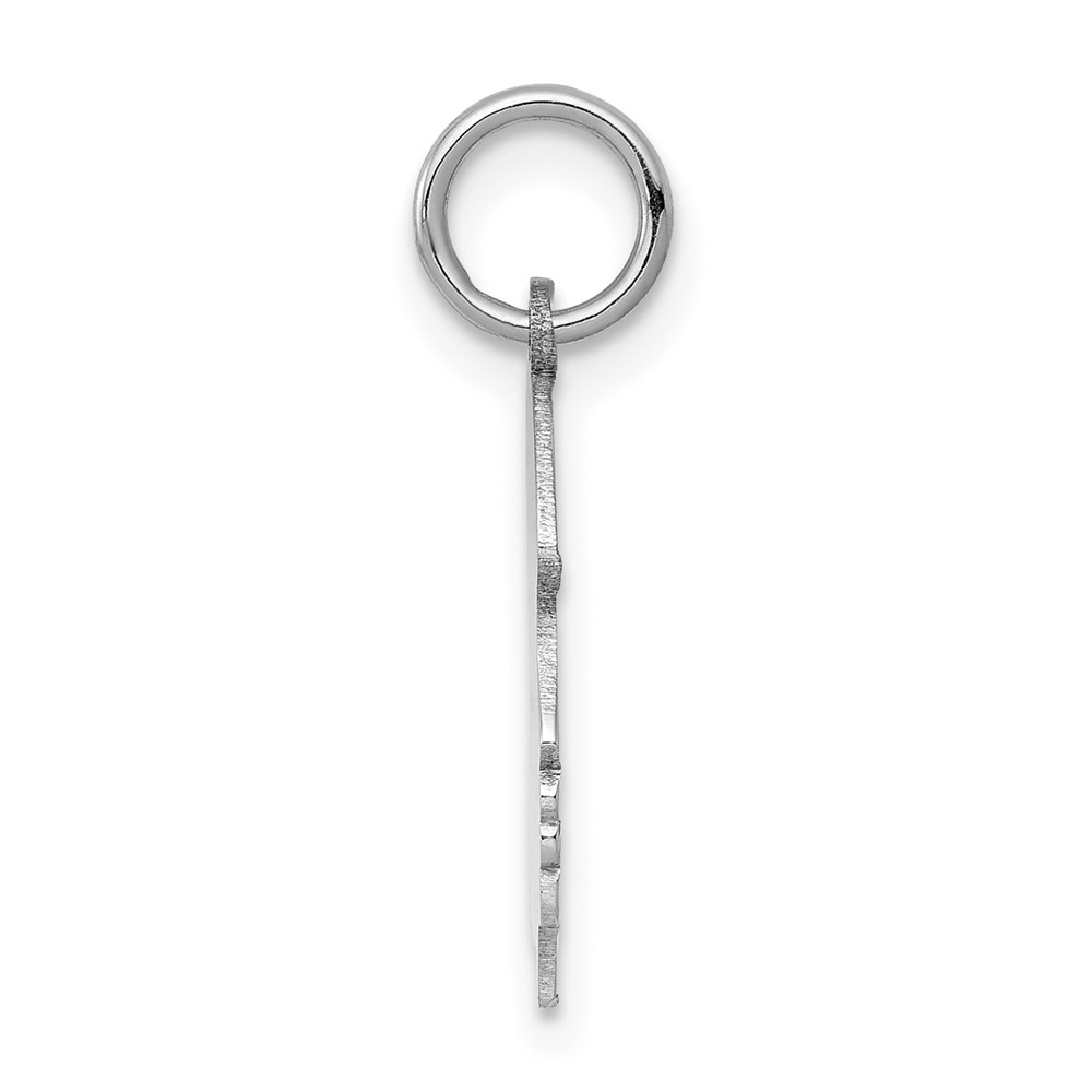14k White Plain Medium.013 Depth Facing Right Engravable Girl Charm (XWM54/13)