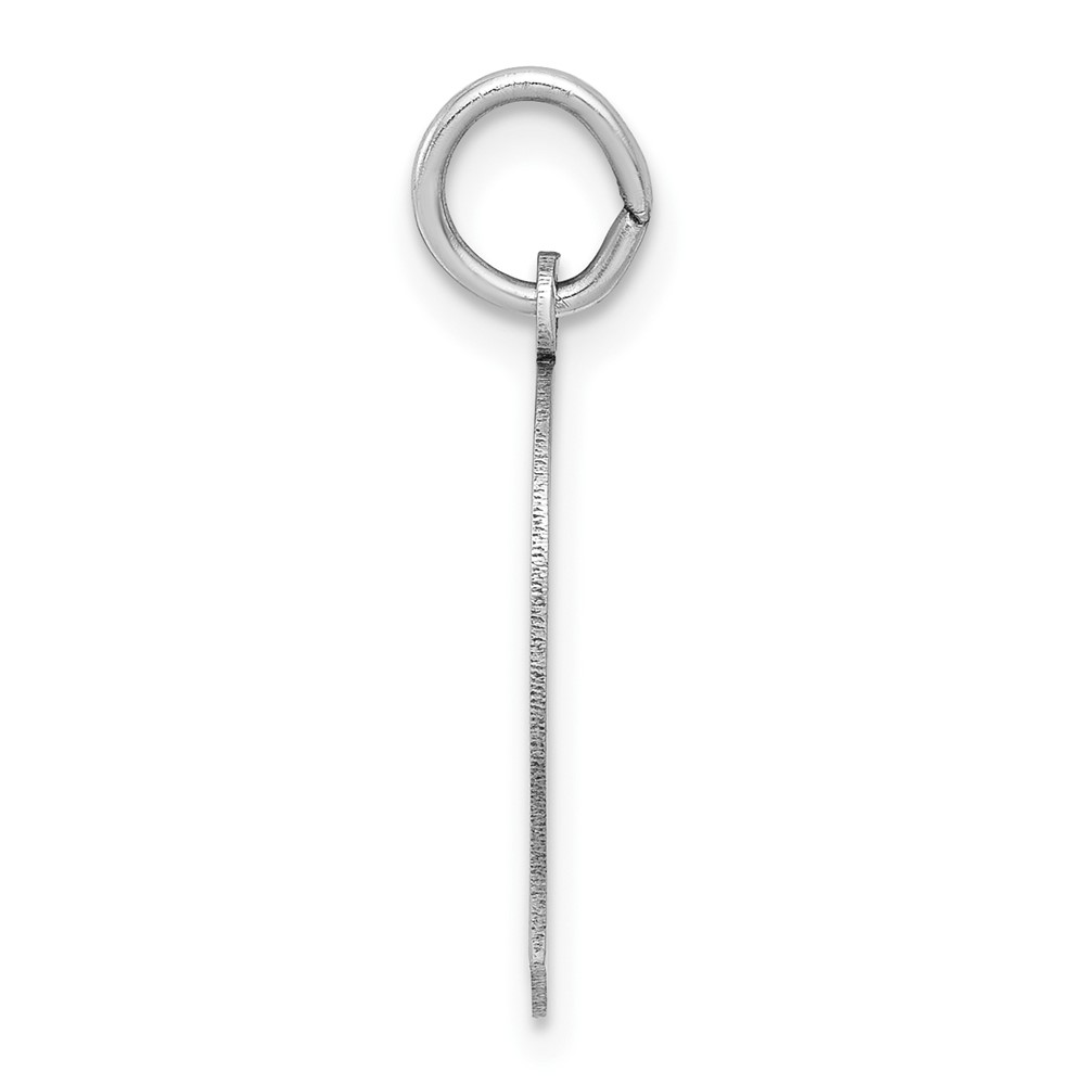 14k White Plain Medium.018 Depth Facing Left Engravable Boy Charm (XWM55/18)