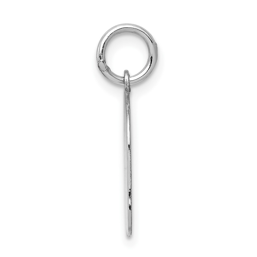 14k White Plain Medium.027 Depth Facing Left Engravable Girl Charm (XWM56/27)