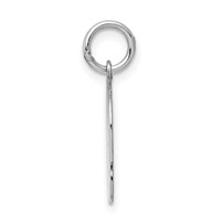 14K White Gold Plain Medium.011 Depth Facing Left Engravable Girl Charm view 2