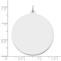 14K White Gold Plain .027 Gauge Round Engravable 32mm Disc Charm view 3