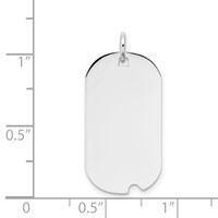 14K White Gold Plain 24.5x 13.2mm.011 Gauge Engravable Dog Tag with Notch Disc view 3