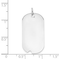 14K White Gold Plain 30x 16mm.011 Gauge Engravable Dog Tag with Notch Disc view 3