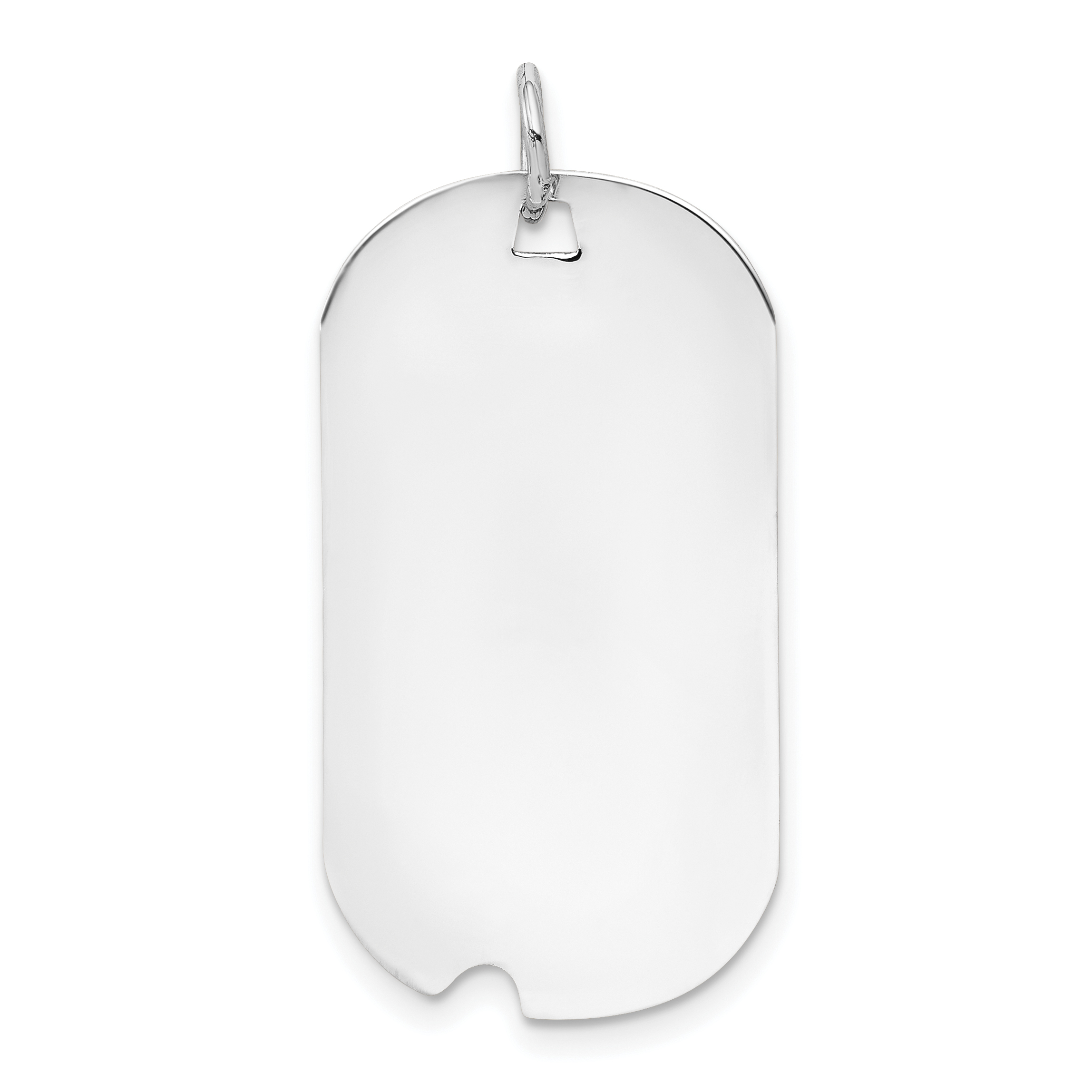 14k White Gold Plain .011 Gauge Engravable Dog Tag w/Notch Disc (XWM598/11)