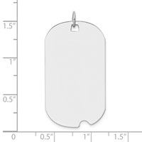 14K White Gold Plain 36.8x 20.8mm.027 Gauge Engravable Dog Tag with Notch Disc view 3