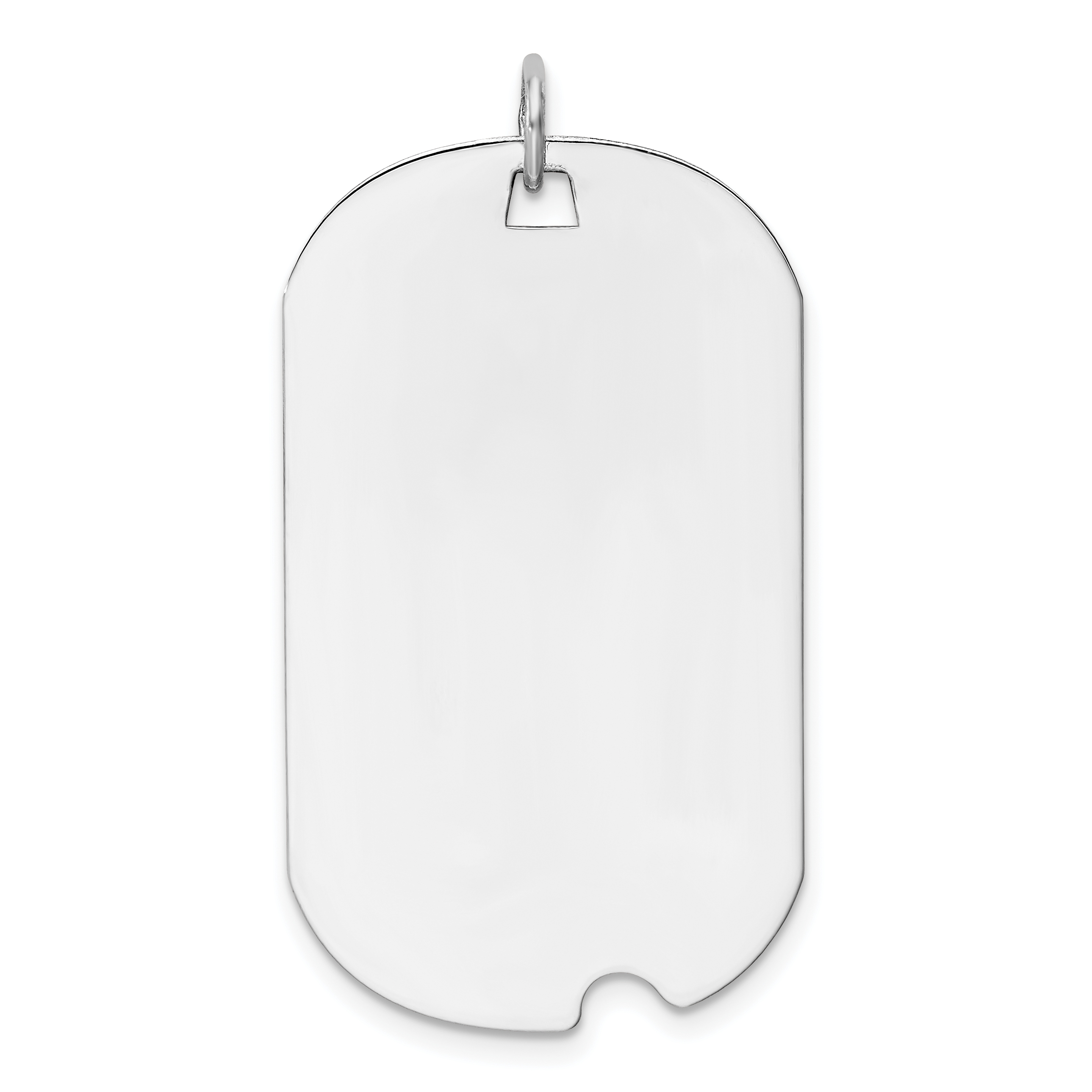 14k White Gold Plain .018 Gauge Engravable Dog Tag w/Notch Disc (XWM599/18)