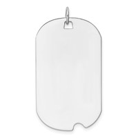 14K White Gold Plain 36.8x 20.8mm.027 Gauge Engravable Dog Tag with Notch Disc view 1