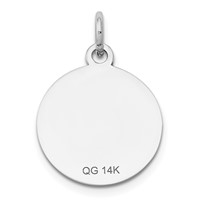 14K White Gold with Enamel.027 Gauge Circular Engravable Disc view 3