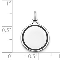 14K White Gold with Enamel.027 Gauge Circular Engravable Disc view 4