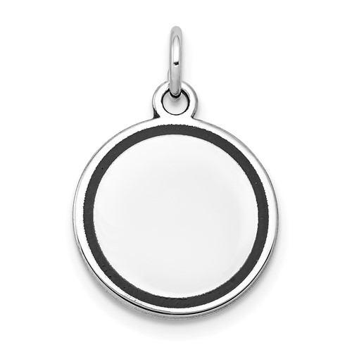 14K White Gold with Enamel.027 Gauge Circular Engravable Disc