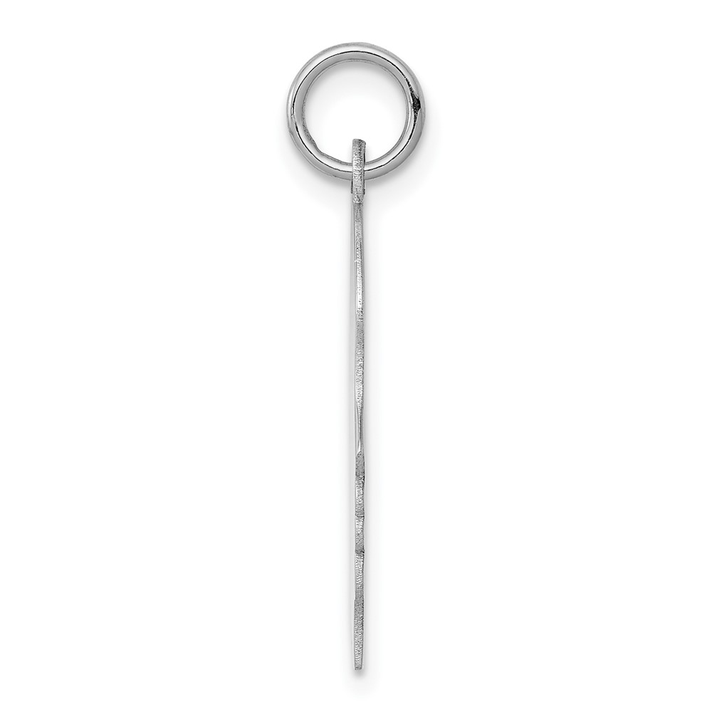 14k White Plain Medium.018 Depth Facing Right Engravable Girl Charm (XWM60/18)