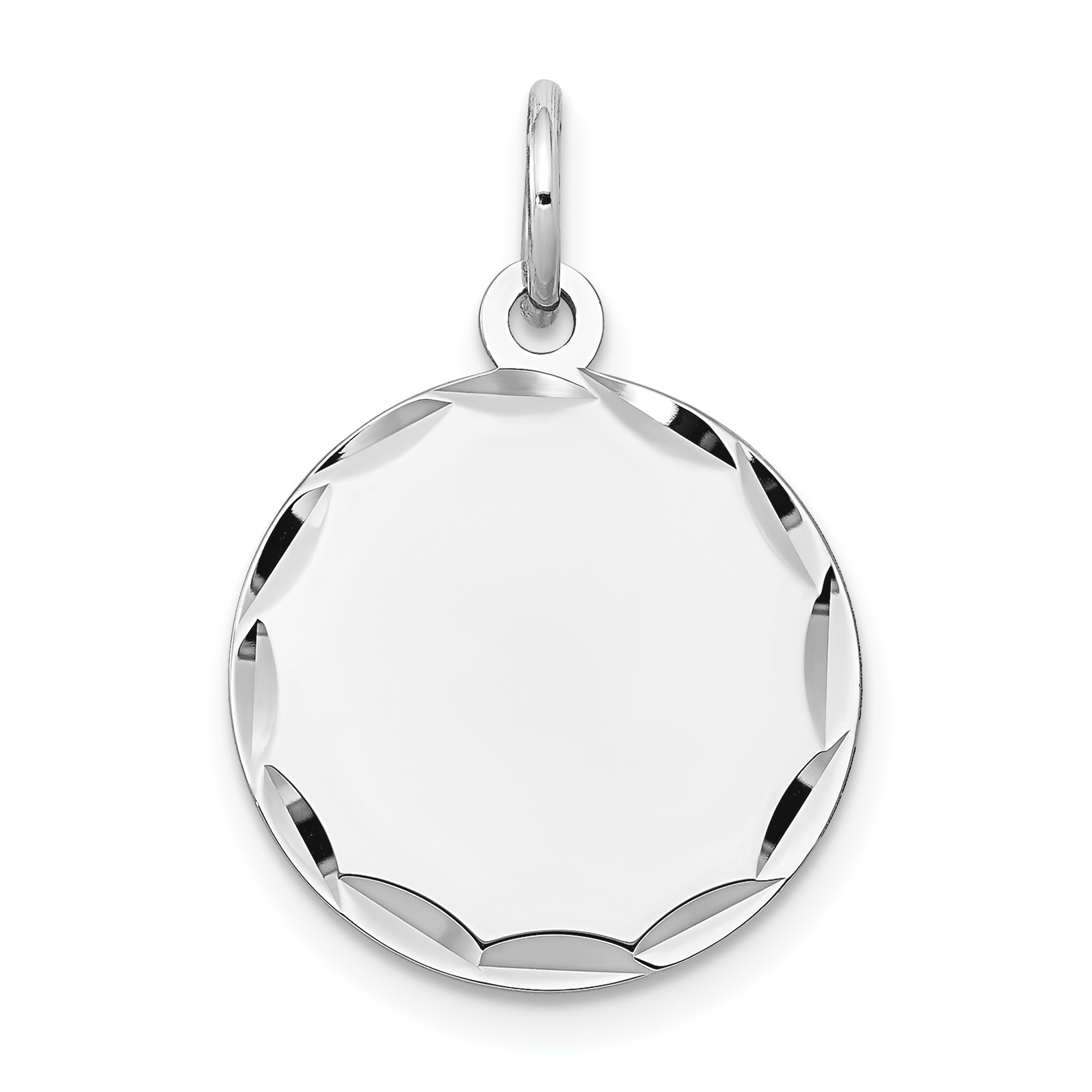 14k White Gold Etched .011 Gauge Engraveable Round Disc Charm (XWM617/11)
