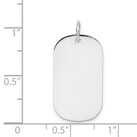 14K White Gold Plain 22.8x 12.8mm.009 Gauge Engraveable Dog Tag Disc Charm view 3