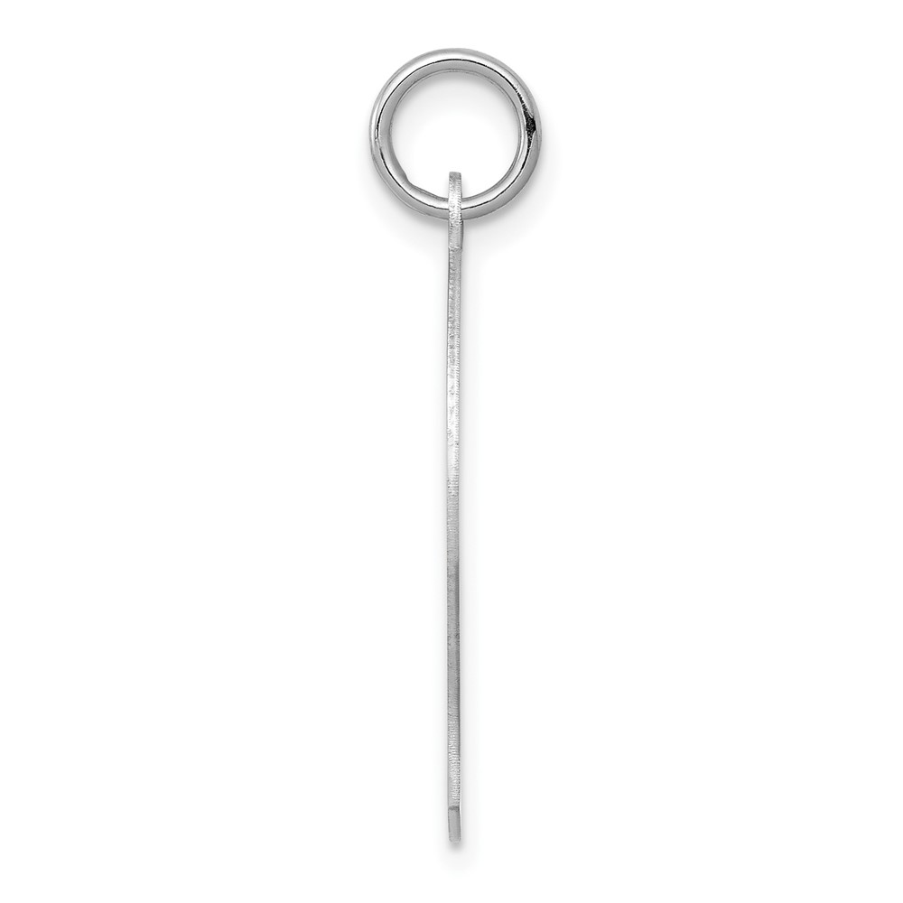 14k White Plain Medium.013 Depth Facing Left Engravable Boy Charm (XWM61/13)