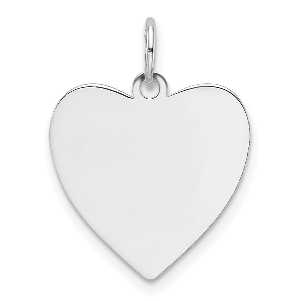 14k White Gold Plain .018 Gauge Engravable Heart Charm (XWM622/18)