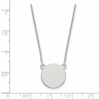 14K White Gold.027 Gauge Circular Engravable Disc 18 Necklace view 2