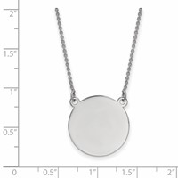 14K White Gold.027 Gauge Circular Engravable Disc 18 Necklace view 2