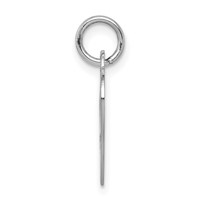 14K White Gold Plain.013 Gauge Engraveable Heart 18x 19mm Disc Charm view 2