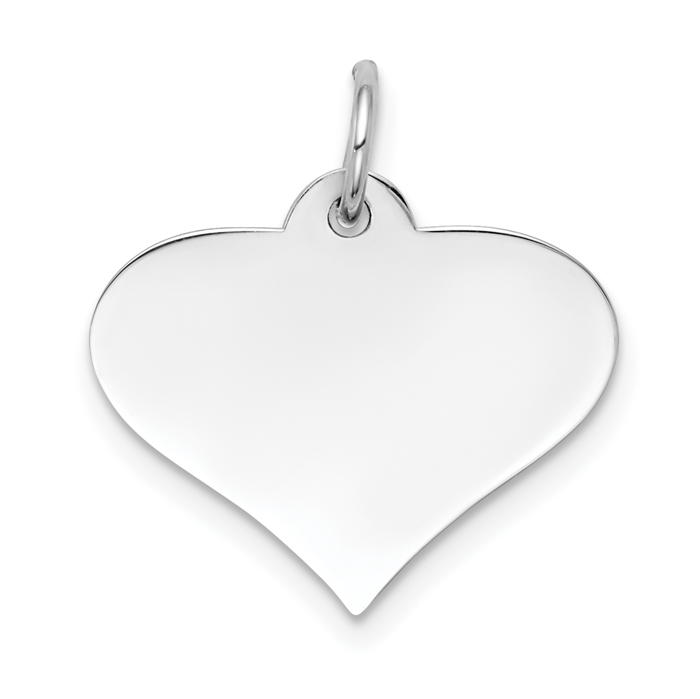 14k White Gold Plain .013 Gauge Engraveable Heart Disc Charm (XWM626/13)