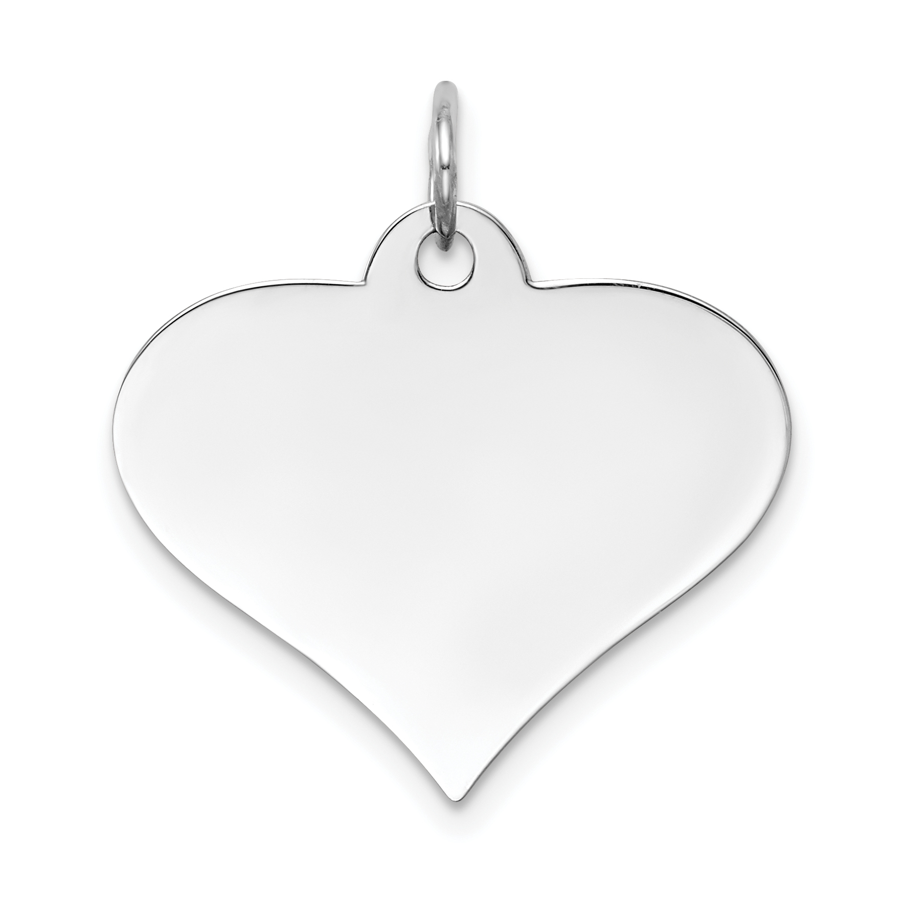 14k White Gold Plain .018 Gauge Engraveable Heart Disc Charm (XWM628/18)