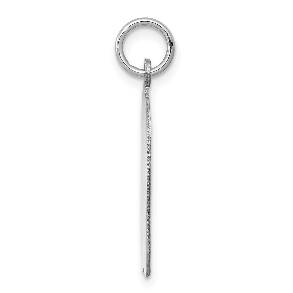 14k White Plain Medium.013 Depth Facing Left Engravable Girl Charm (XWM62/13)
