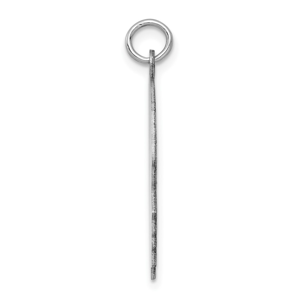 14k White Plain Large.011 Depth Facing Right Engravable Boy Charm (XWM65/11)