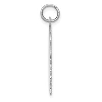14K White Gold Plain Large.013 Depth Facing Right Engravable Girl Charm view 2