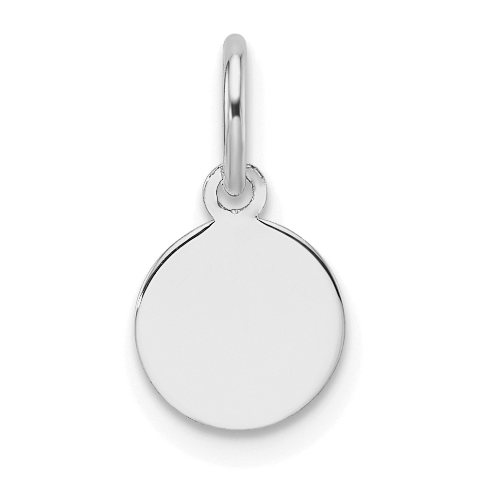 14k White Gold Plain .018 Gauge Round Engravable Disc Charm (XWM673/18)